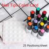 25 Positions/sheet Nail Tips Color Card Practice Display Board Gel Nail Polish Palette Showing Tool