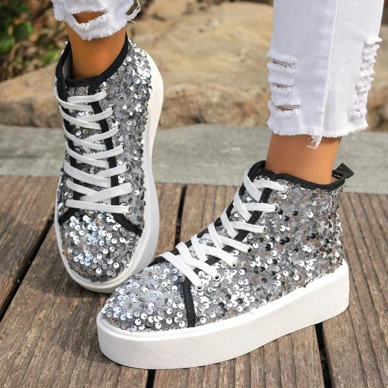 

Lace-up Low Heel Flat with Women s Sneakers CANVAS Solid Women s Shoes on Sale 2025 Fashion Spring Mid Heel Vulcanize Shoes 43