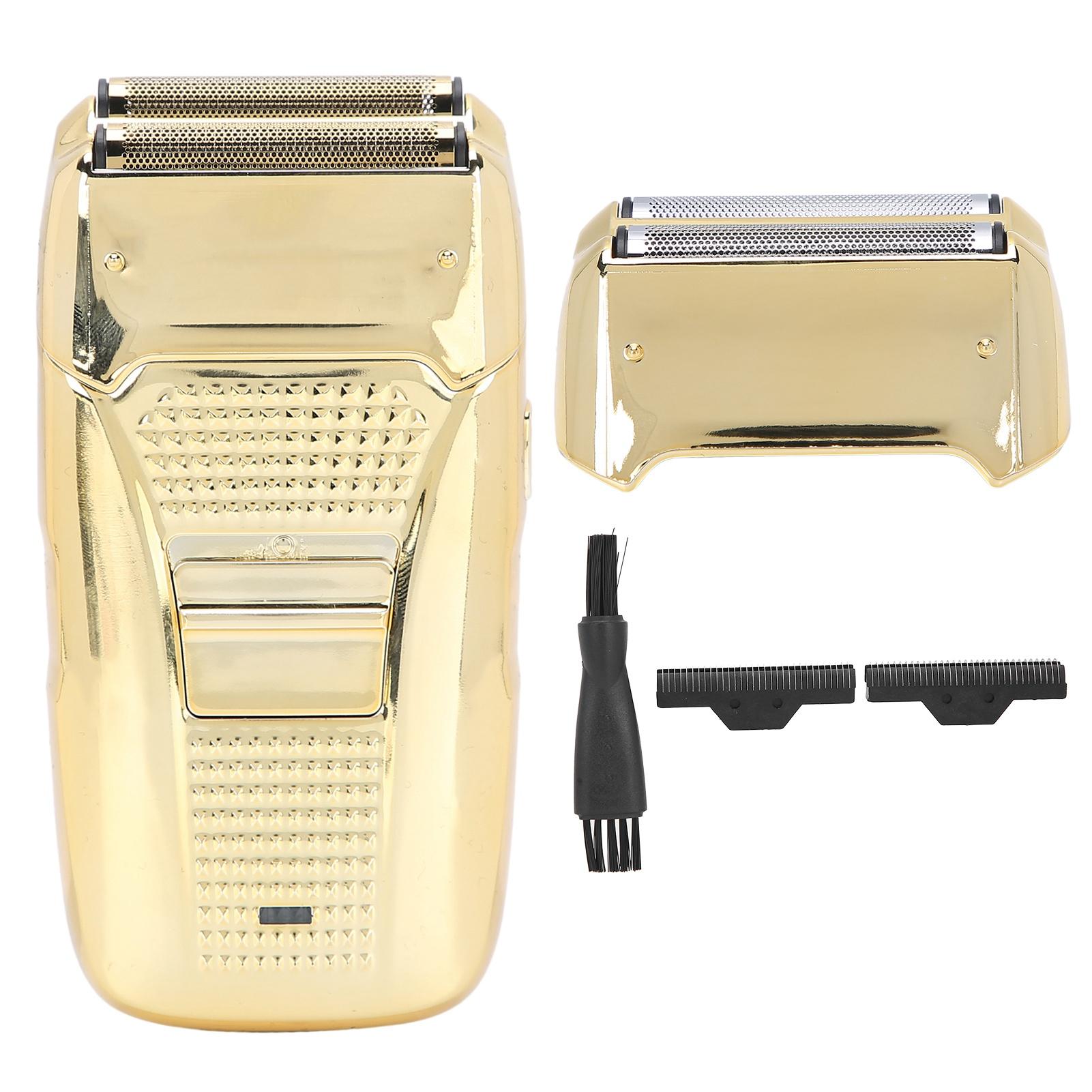 

Перезаряжаемая электрическая возвратно-поступательная бритва Портативная мужская бритва-триммер для бороды (Золото)