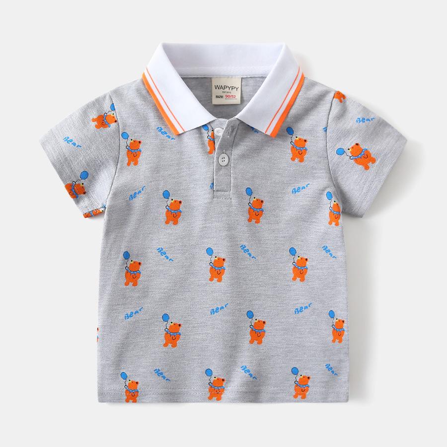 2026 Summer Boys Cartoon Polo T-shirt: New Arrival Short Sleeve 100 cm