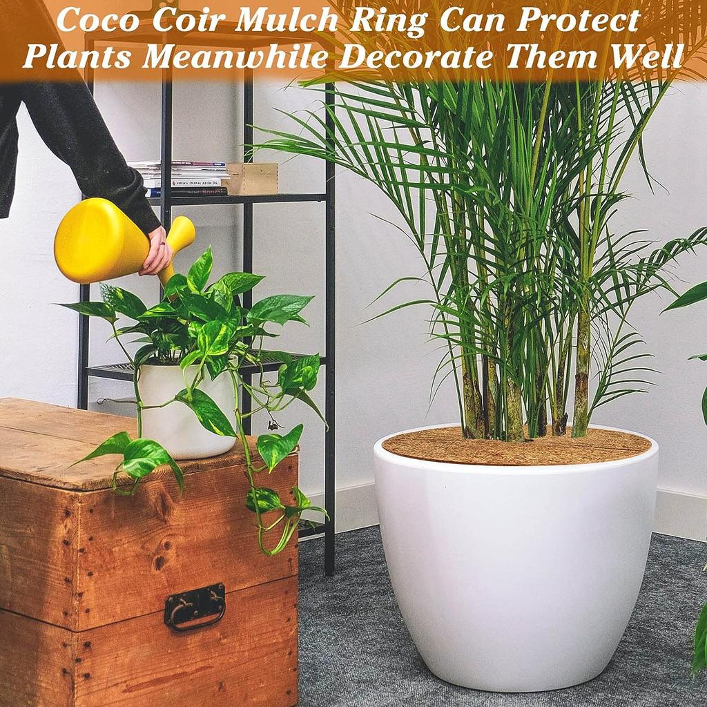 3Pcs Coconut Fibers Mulch Ring Tree Protector Mat Plant Cover Mulch Mat Weed Mats Coco Coir Mulch Ring for Indoor Outdoor Trees, Tree Plant Ring Mats