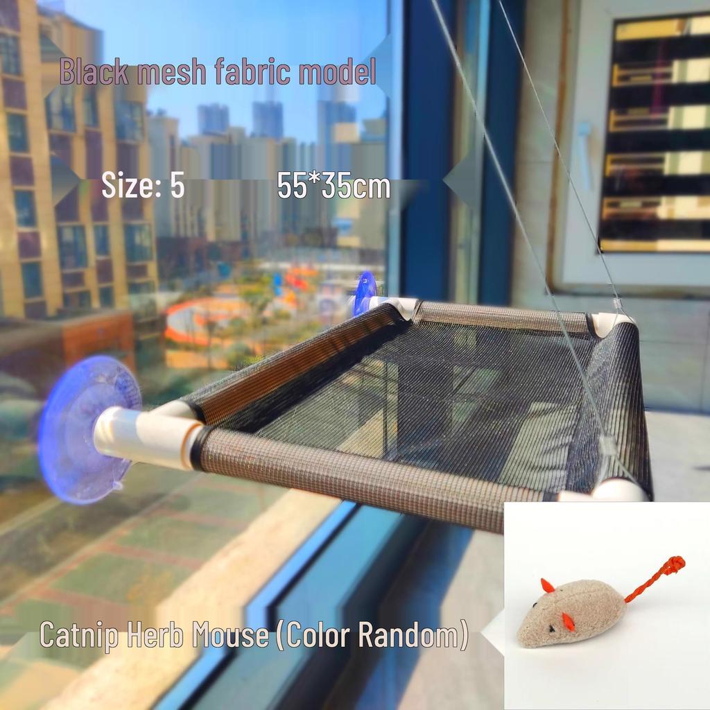 Wandmontierte Glas-Katzenhängematte - Universelles Vier-Jahreszeiten-Katzenbett mit Saugnäpfen