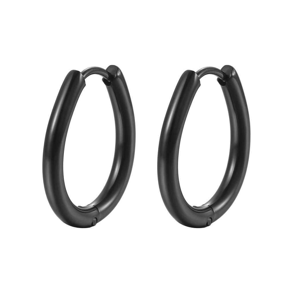 Titanium Steel Round Wire Oval Water Drop Unisex Trend Earrings Stainless Steel Special-shaped Ear Buckle