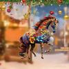 Horse Pendant Acrylic 2D Realistic Horse Ornament with Hanging Loop Car Interior Decoration Christmas Tree Hanging Pendant