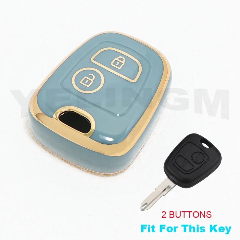 TPU Car Remote Key Case Cover Shell Fob Keychain for Peugeot 107 206 207 307 for Citroen C1 C2 C3 C4 for Toyota Aygo Keychain