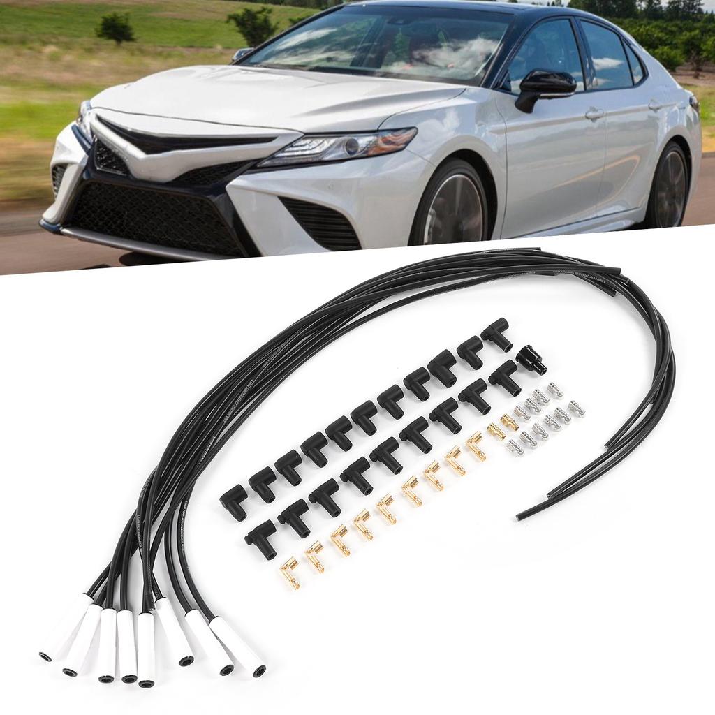 8mm0.3in Spark Plug Wire Set 135 Degrees  Ceramic Boot with Stainless Steel Terminal 9002C Universal