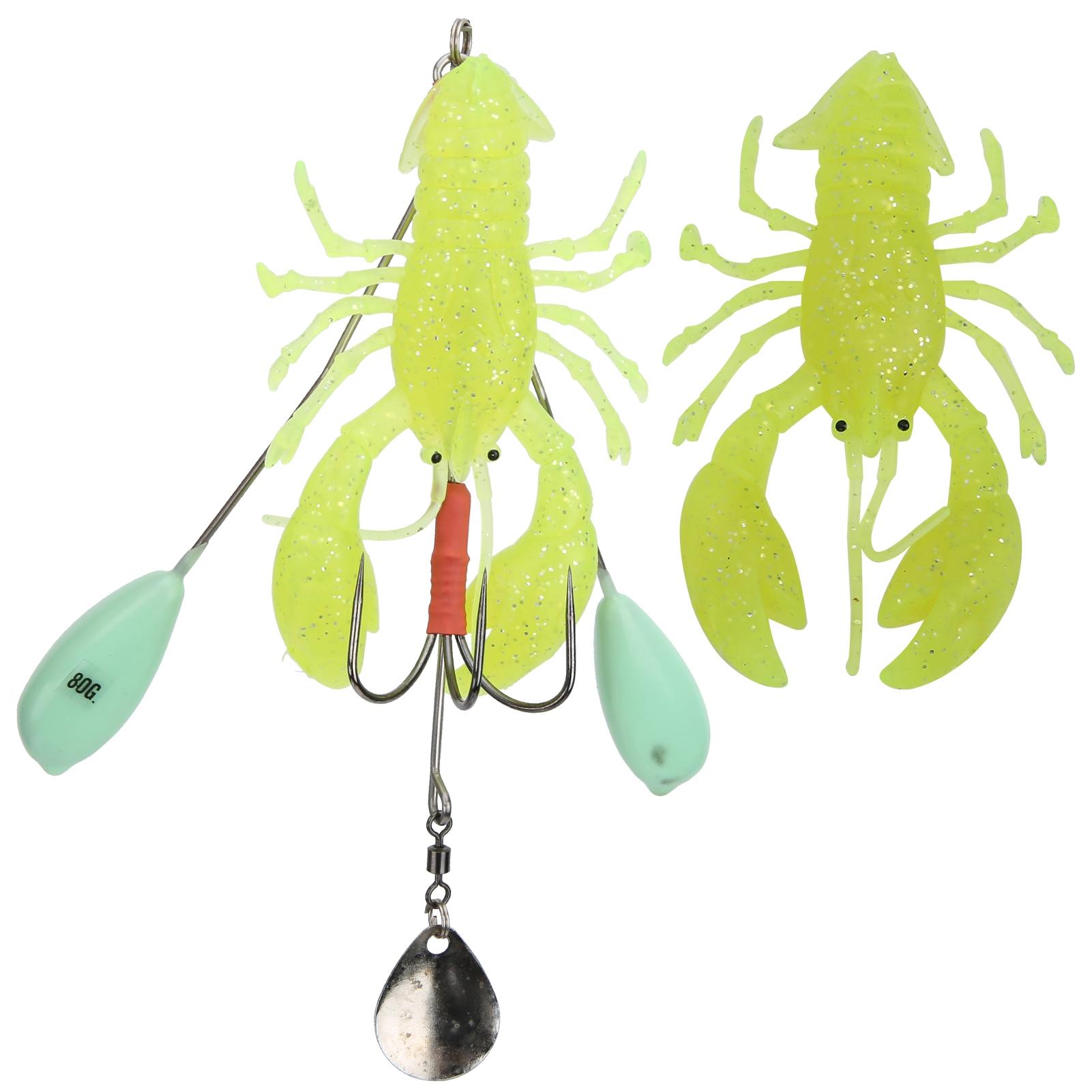 

Artificial Simulation Large Lobster Crawfish Lure Bait Deep Sea Trolling Fishing Tackle жовтий