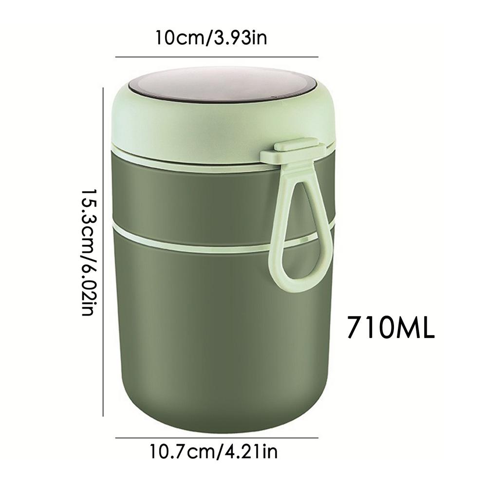 

Изолированный пищевой контейнер, герметичный, большой емкости, ланч-бокс, нержавеющая сталь, изолированный контейнер для закусок, 2-слойный контейнер для ланч-бокса зелёный