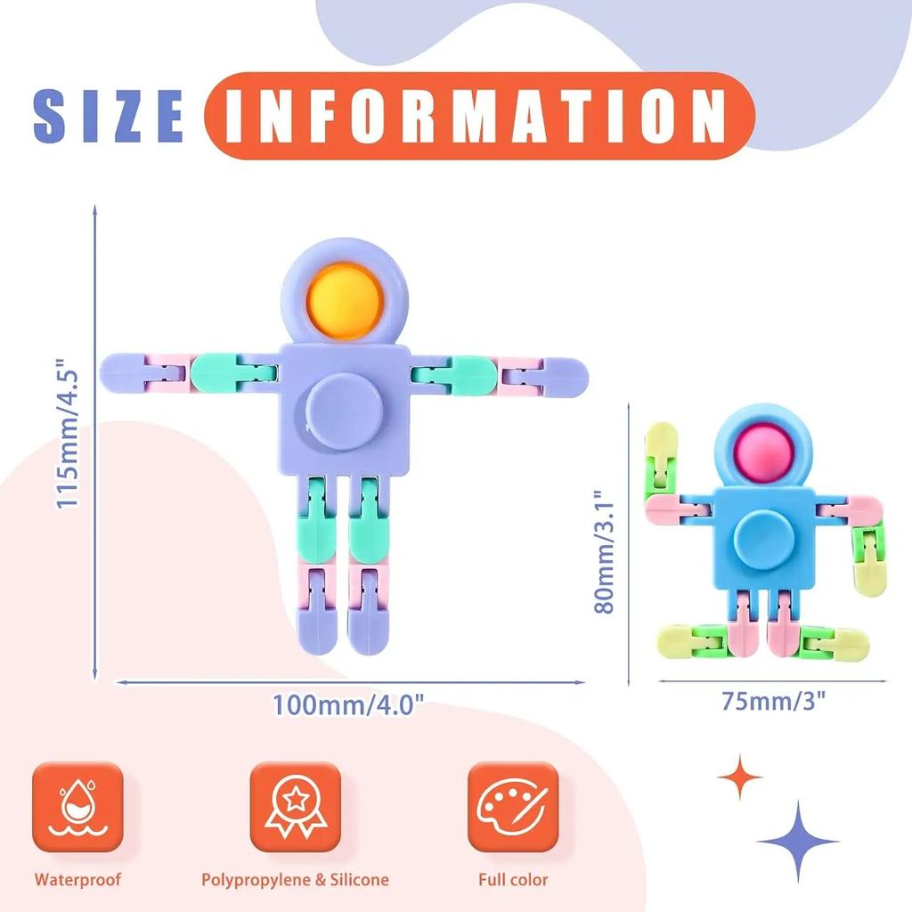 Robot Fidget Spinners For Kids Transformable Fingertip Gyro Chain Toy Deformable Diy Stress Relief Fidget Sensory Toys Adults