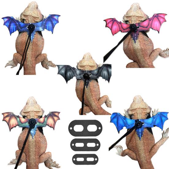 Lizard Leash Anti-Bite Wings Fleksibel Komfortabel skjeggete Drage Sele Kjæledyrsutstyr