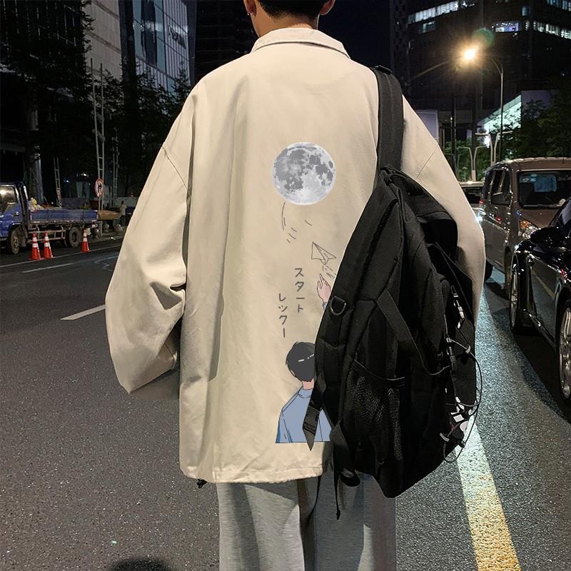 

Осенняя куртка в гонконгском стиле мужская осень 2025 новая универсальная куртка-коуч винтажный трендовый свободный топ 5XL