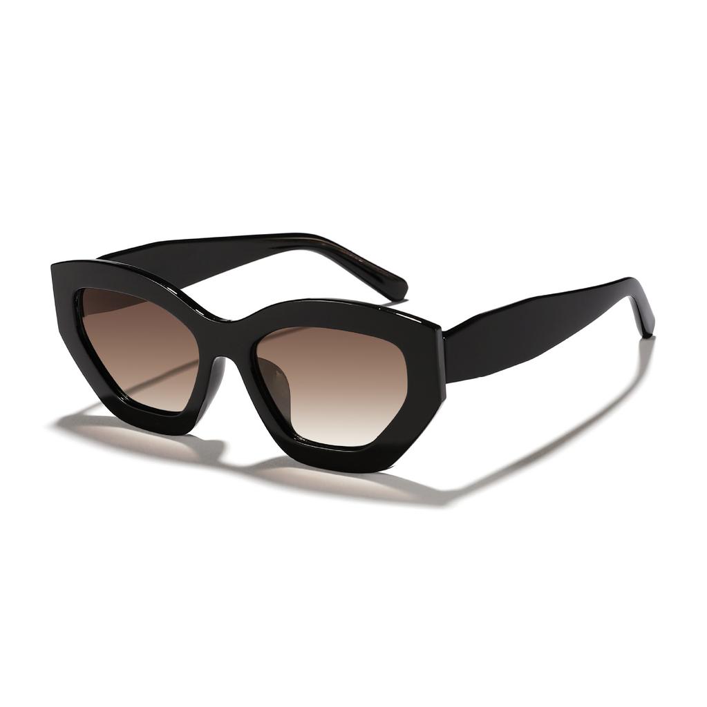 Ryan leopard print irregular cat eye sunglasses women's European and American advanced sense personalized outdoor street sunshade sunglasses