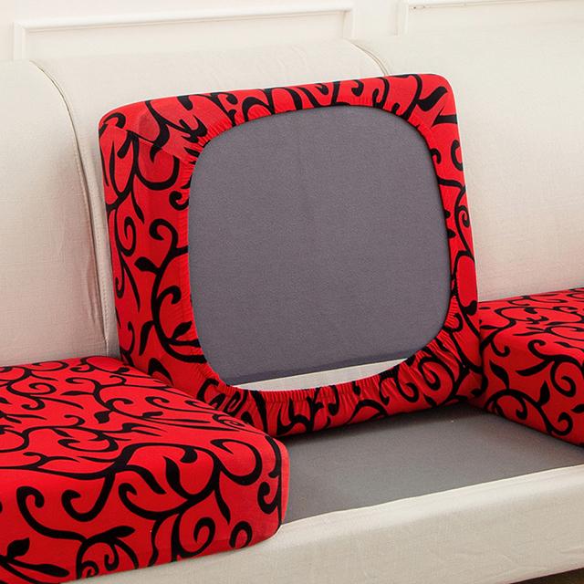 Printed Elastic Sofa Seat Cushion Cover For Living Room Furniture Protector L-shaped Armchair Stretch Seat Cushion Slipcover