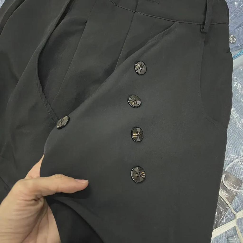 High-Grade Yamamoto-Style Irregular Buttoned Culottes for Men and Women