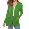 Women's Fashion Solid-Colour Long-Sleeved Pocketed Slim-Fit Cardigan Jacket
