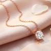 3 Carat Moissanite S925 Silver Four-Claw Pendant Necklace for Women