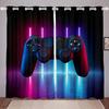 2 Pieces 3D Patterned Video/TV Game Player Printing Living Room Space Game Handle Drapes For Kids Room Decoration Drapes
