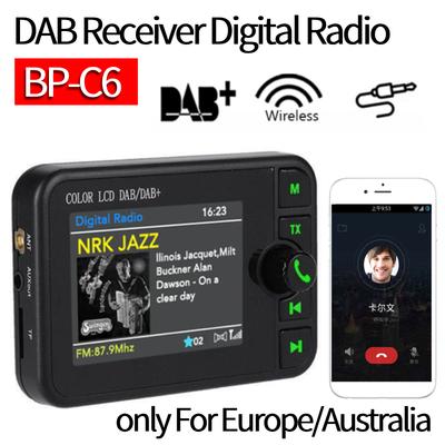 DAB Receiver Digital Radio 2.4 Inch LCD Color Screen Stereo Digital Signal Broadcast Adapter Bluetooth 5.0 For Europe/Australia