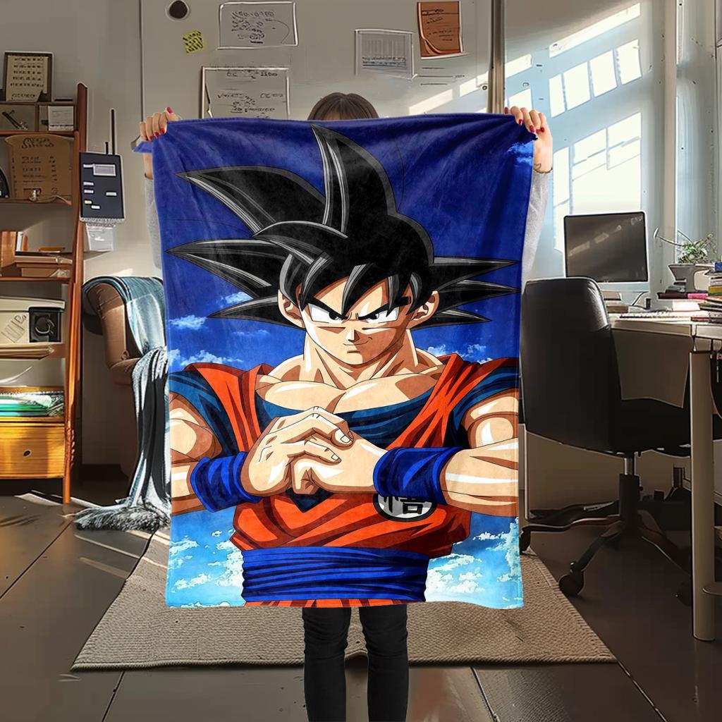1PC DRAGON BALL Print Flannel Blanket, High quality All Seasons, Home Decor, Warmth and Comfort, Perfect for Christmas Gifts