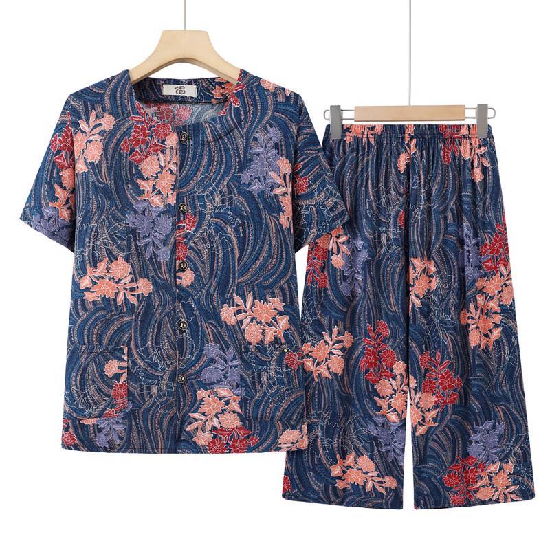 Yuzhaolin Women's Summer Two-Piece Short-Sleeve Cardigan Set