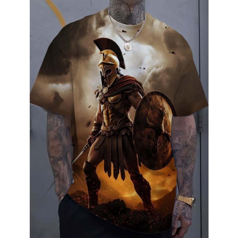 Pánská trička Spartan Vzor 3D Potisk Topy Trička Letní Móda Dámská Streetwear Nadměrné Unisex Tričko Pánské Oblečení