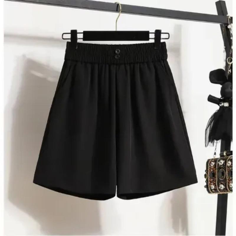 

Women s Ice Silk High-Waist A-Line Wide-Leg Pants - Slimming and Loose Fit 2XL чорний