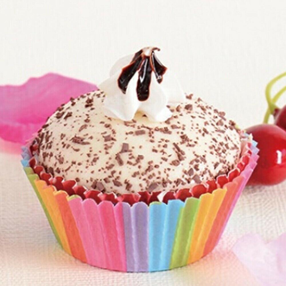 100Pcs Party Muffin Cup Oilproof Wrapper Paper  Cupcake Cake Mold Baking Boxes