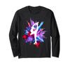 Colorful Figure Skating Ice Skating Pink and Purple Long Sleeve Girl's T-Shirt