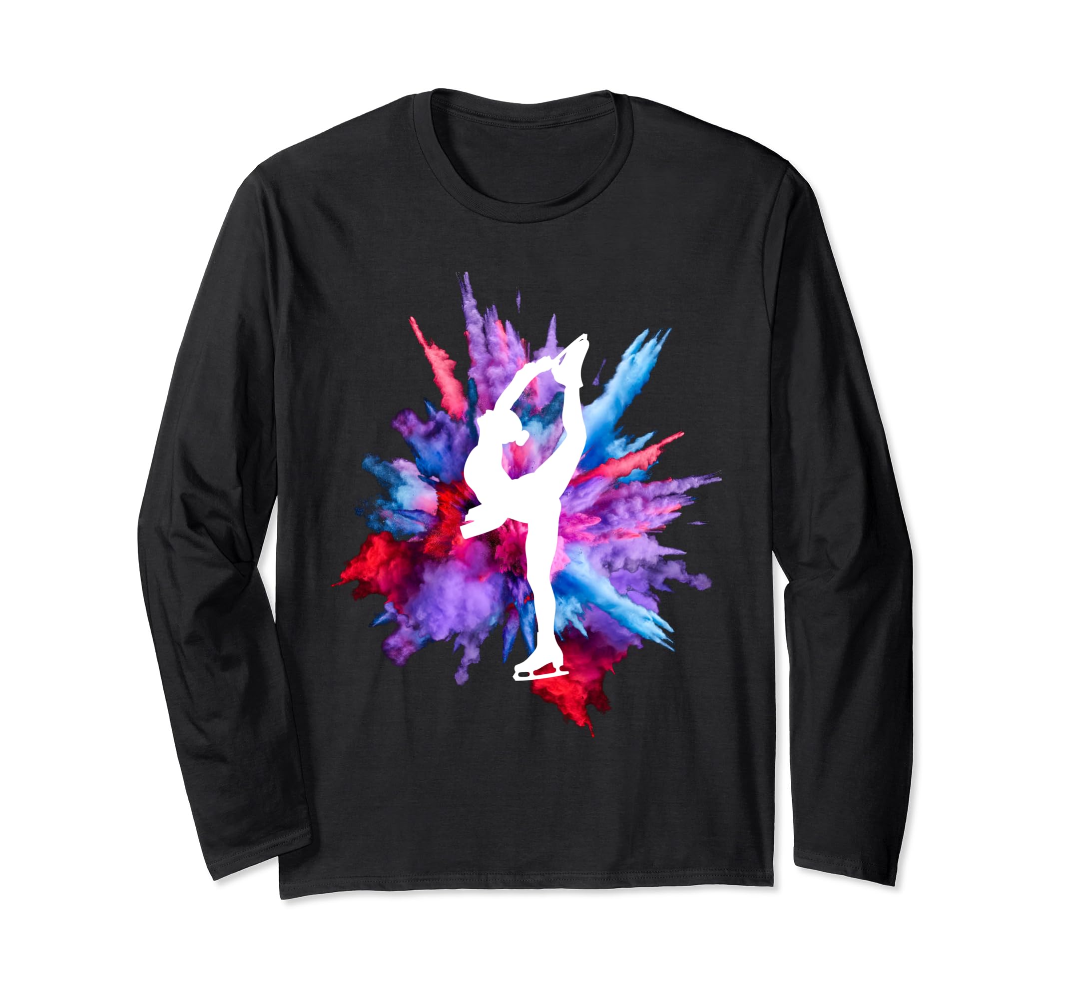

Colorful Figure Skating Ice Skating Pink and Purple Long Sleeve Girl s T-Shirt чёрный