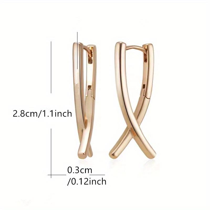 1 Pair Golden Color Cross Earrings Women Wedding Drop Earrings Jewelry