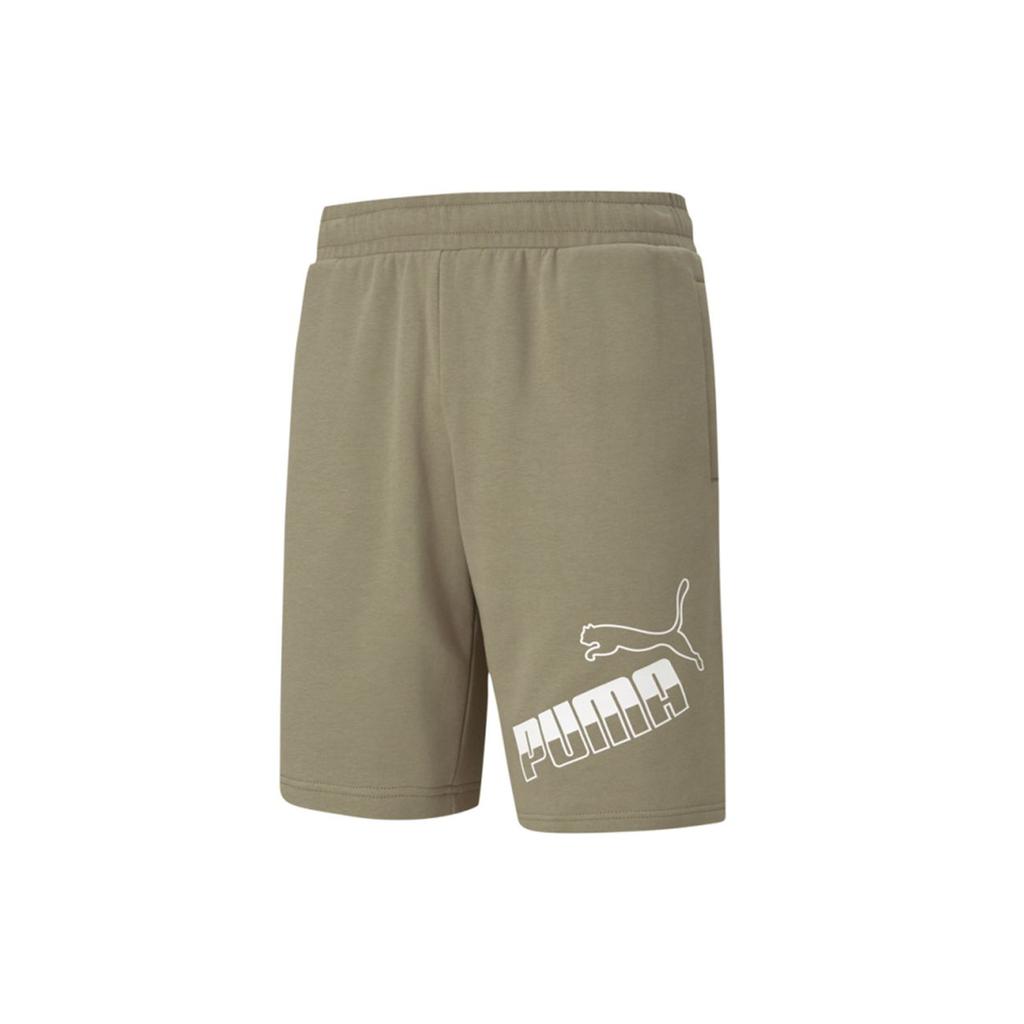 Puma Contrast Logo Print Running Shorts Men Bottoms Olive 588675-73