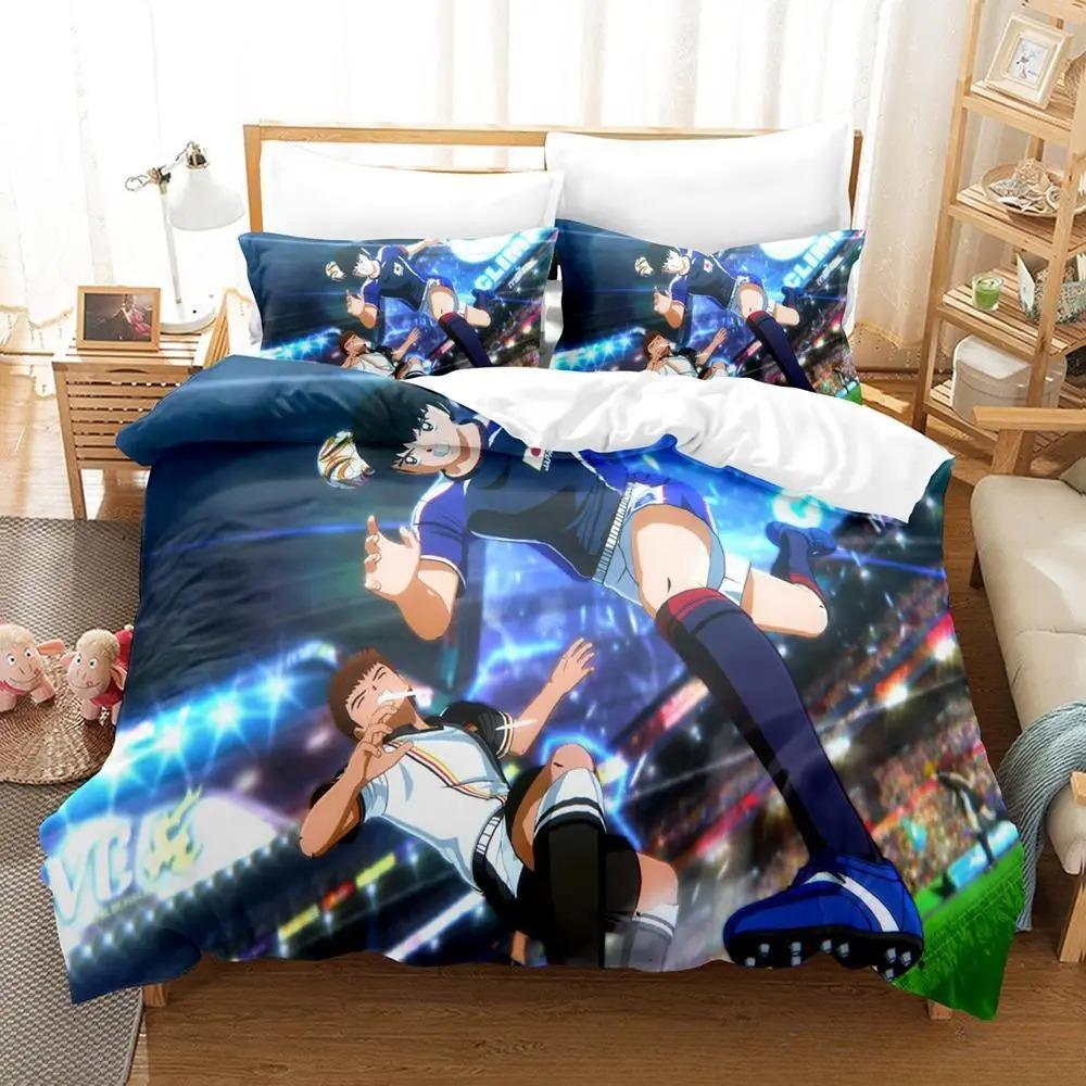 3D Print New Captain Tsubasa Bedding Set Soft Comforter Cover With 1/2Pcs Pillow Shams For Kids Adults Microfiber Quilt Cover