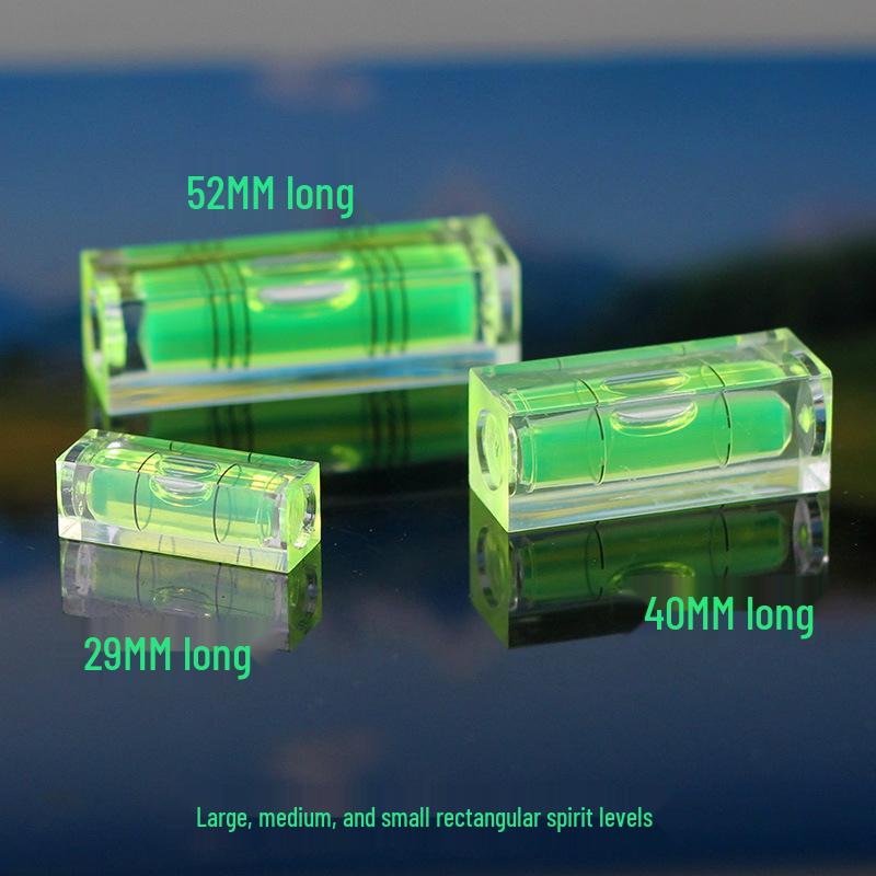 Three-Line Rectangular Acrylic Spirit Level with Green Light Options