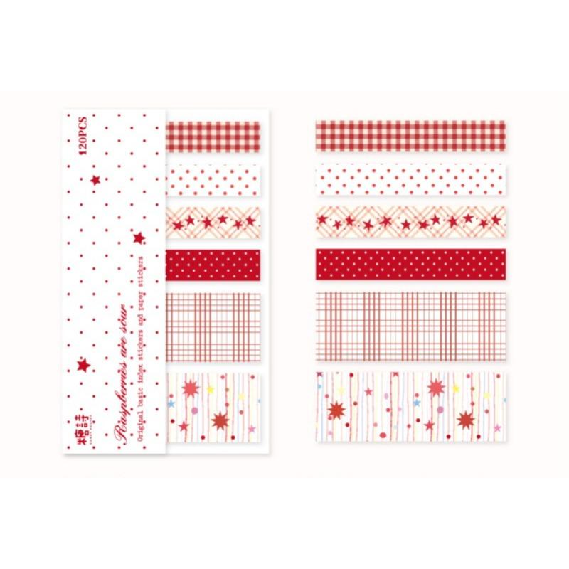 INS Korean Cute Index Tabs Star Polk Dor Basic Journaling Office School Study Memo Sticky Notes Cute Self-Adhesive Page Markers