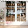 2pcs   Plane Printing Pattern Curtains Rustic Farmhouse Kitchen Versatile Durable Polyester (without Rod) Home Decor Use for