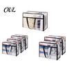 Dust Proof Closet Storage Bin Clear Clothes Bag with Zipper, 40L Capacity Reinforced Handles Moving Bag, Under Bed for Comforters Foldable PVC