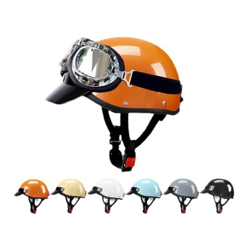 Vintage-Style Half Helmet Electric Scooter Motorcycle 3C Certified Unisex Use ABS Material