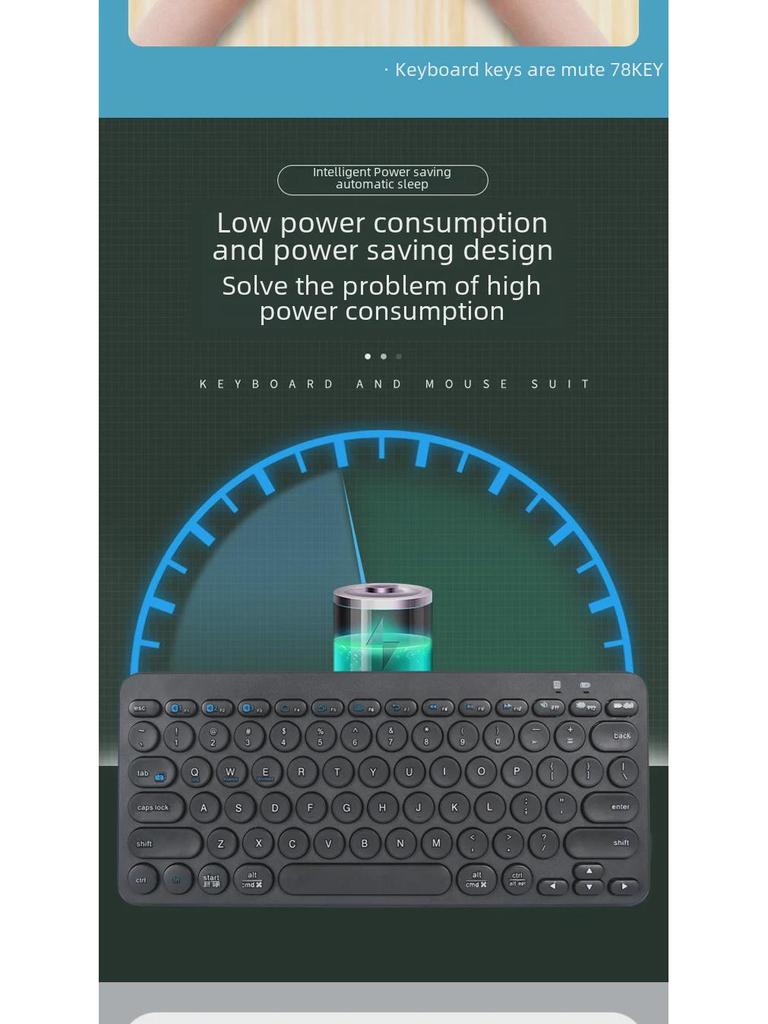 Wireless Bluetooth Keyboard for Tablets, Phones, Notebooks, and Desktops - Portable and Compact for Home or Office.