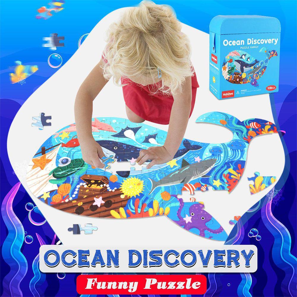 Hahowa Animal Puzzle Toys For Kids Unique Shapes Jigsaw Children Puzzle Child Montessori Educational Games Toys Birthday Gifts