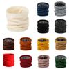 Unisex Double-Layer Wool Neck Gaiter: Plush, Warm, Solid Color Knit Scarf for Autumn/Winter