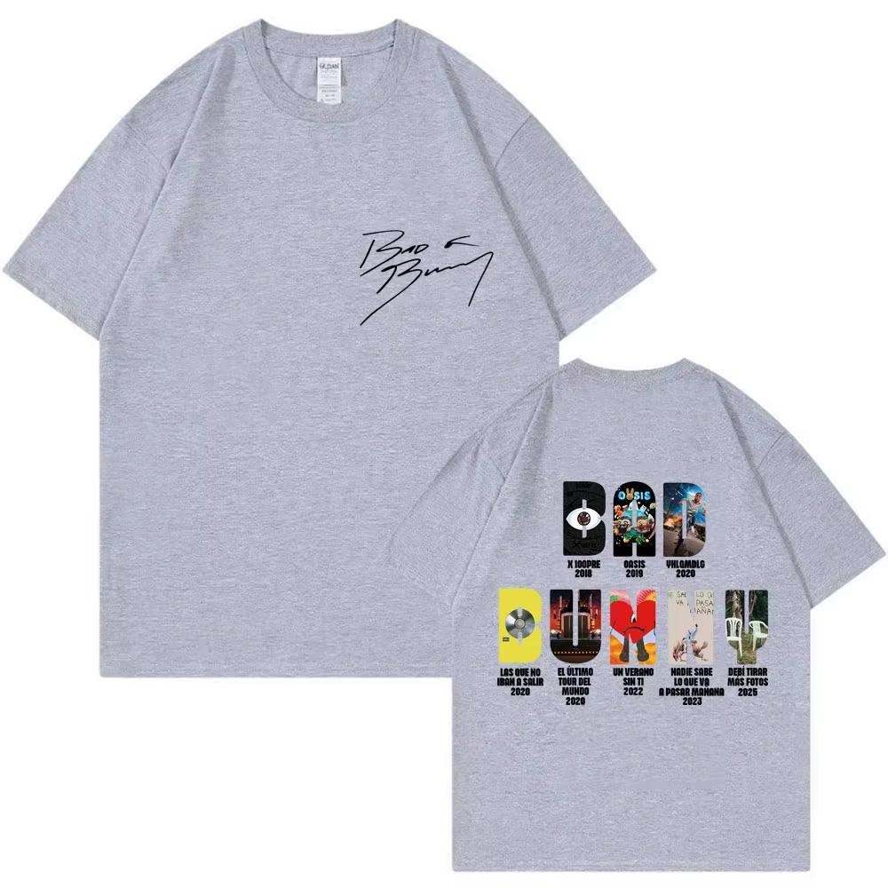 Bad Bunny Album Cover Graphic Hip Hop Tshirts Unisex Unisex Fashion Y2k Shirt Cotton Oversized Aesthetic Casual Oneck Hipster Top