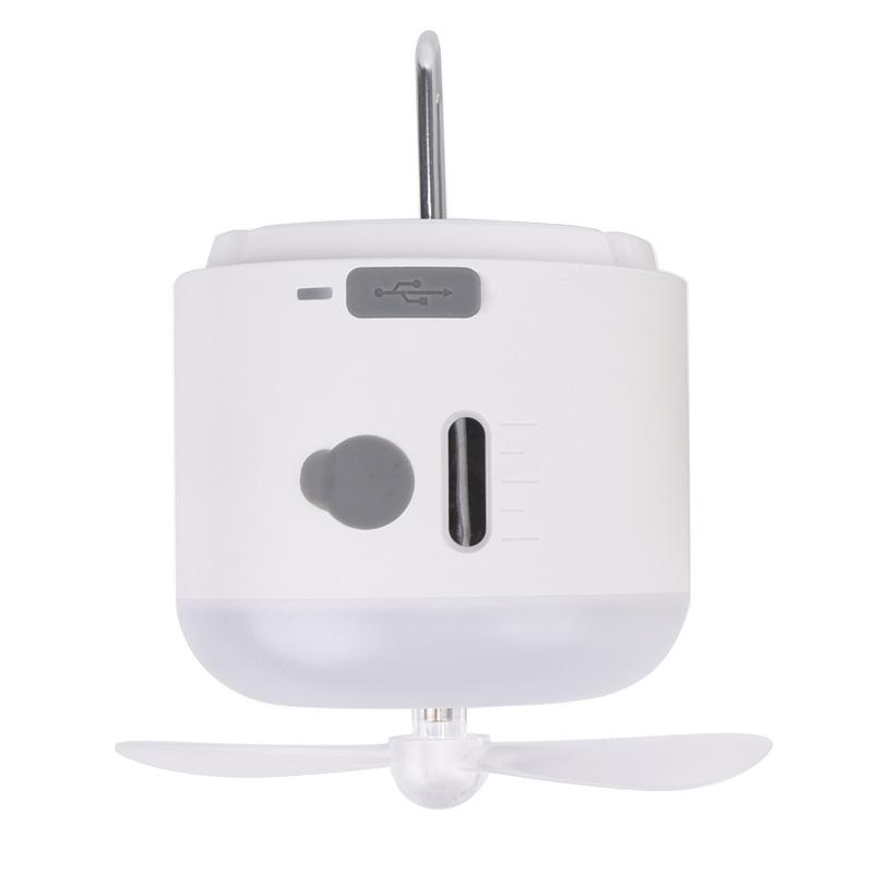 Portable multi-function outdoor spray camping lamp, mosquito killer spray, with small fan, can be hung, can put mosquito repellent, perfume