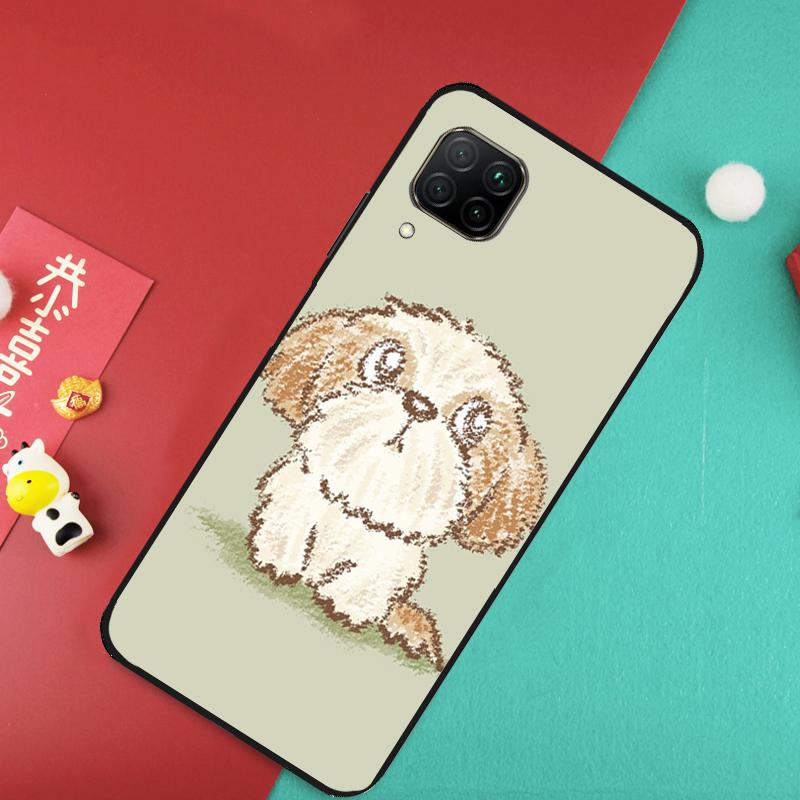 Cartoon Shih Tzu Hund für Huawei Nova 12S 9 10 SE 7i 8i 11i 12i Y60 Y61 Y70 Y72 Y73 Y90 Y91 P20 P30 P40 Lite Hülle