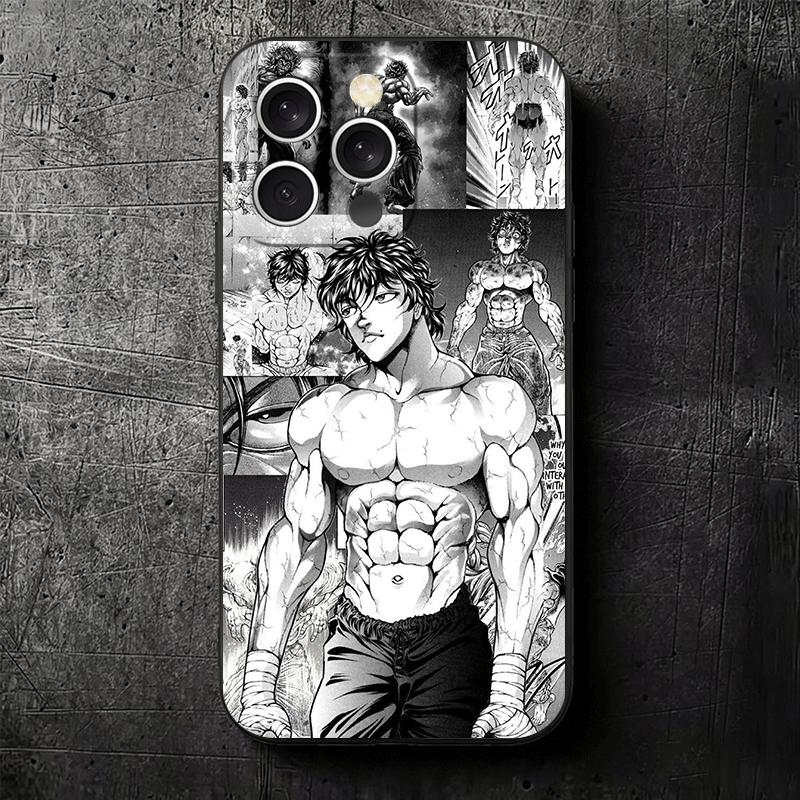 Baki the Grappler Anime Soft Phone Case for iPhone 16 16E 17 Air 15 Pro Max 14 Plus 13 Mini 11 12 7 Black Cover Back Shell
