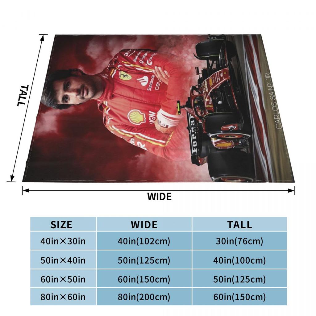 Carlos Sainz Eras Tour 2025 Blanket Soft Warm Flannel Throw Blanket Bedding for Bed Living room Picnic Travel Home Couch