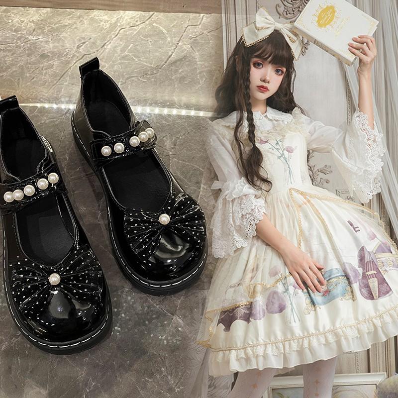 Fashion New Lolita Style Women's Pumps In 2024 Spring Autumn Round Toe Low Heel Shallow Mary Janes Shoes Lovely for Taking Photos