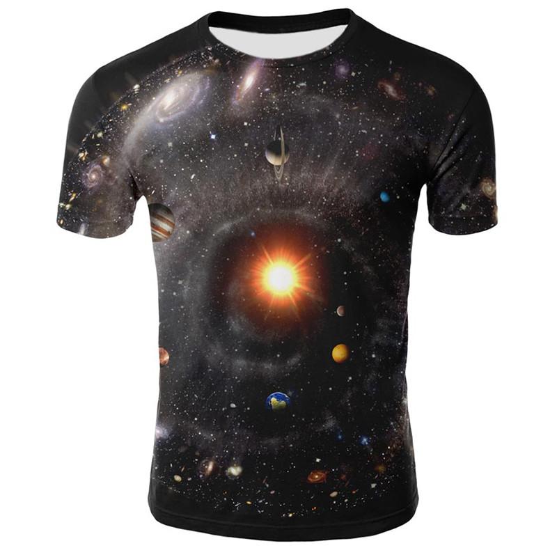Modale Summer T Shirt For Youth With Digital Space Starry Sky 3d Print Casual Top