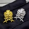 Дубове листя шпилька меч брошка вінтаж золото срібло значок німецька ювелірні вироби чоловіки патріот подарунок сорочки медаль аксесуар