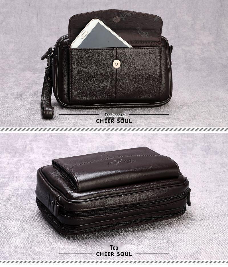 Erkek Hakiki Deri İş El Çantası ve Belge Cüzdanı