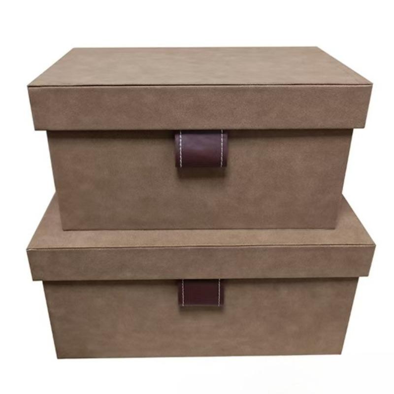 Leather Storage Box Clothes Organizer Boxes Large Accessory Organization Case Luxury Bedroom Closet Organizing Cases Furniture